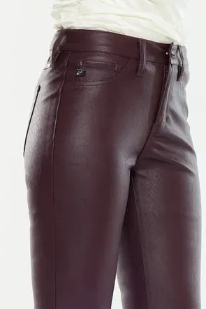 KanCan Yoko Faux Leather Pants in Burgandy
