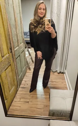 KanCan Yoko Faux Leather Pants in Burgandy