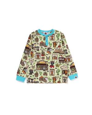 Kids Baby Milo Western Pattern Ls Tee