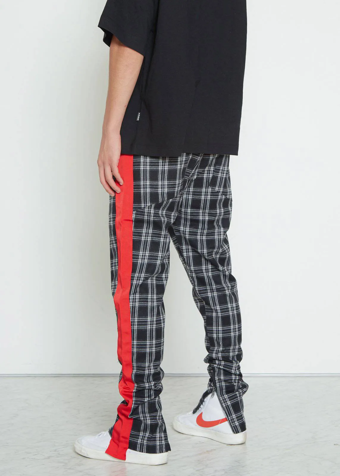 Konus Men's  Plaid Pants in Gray