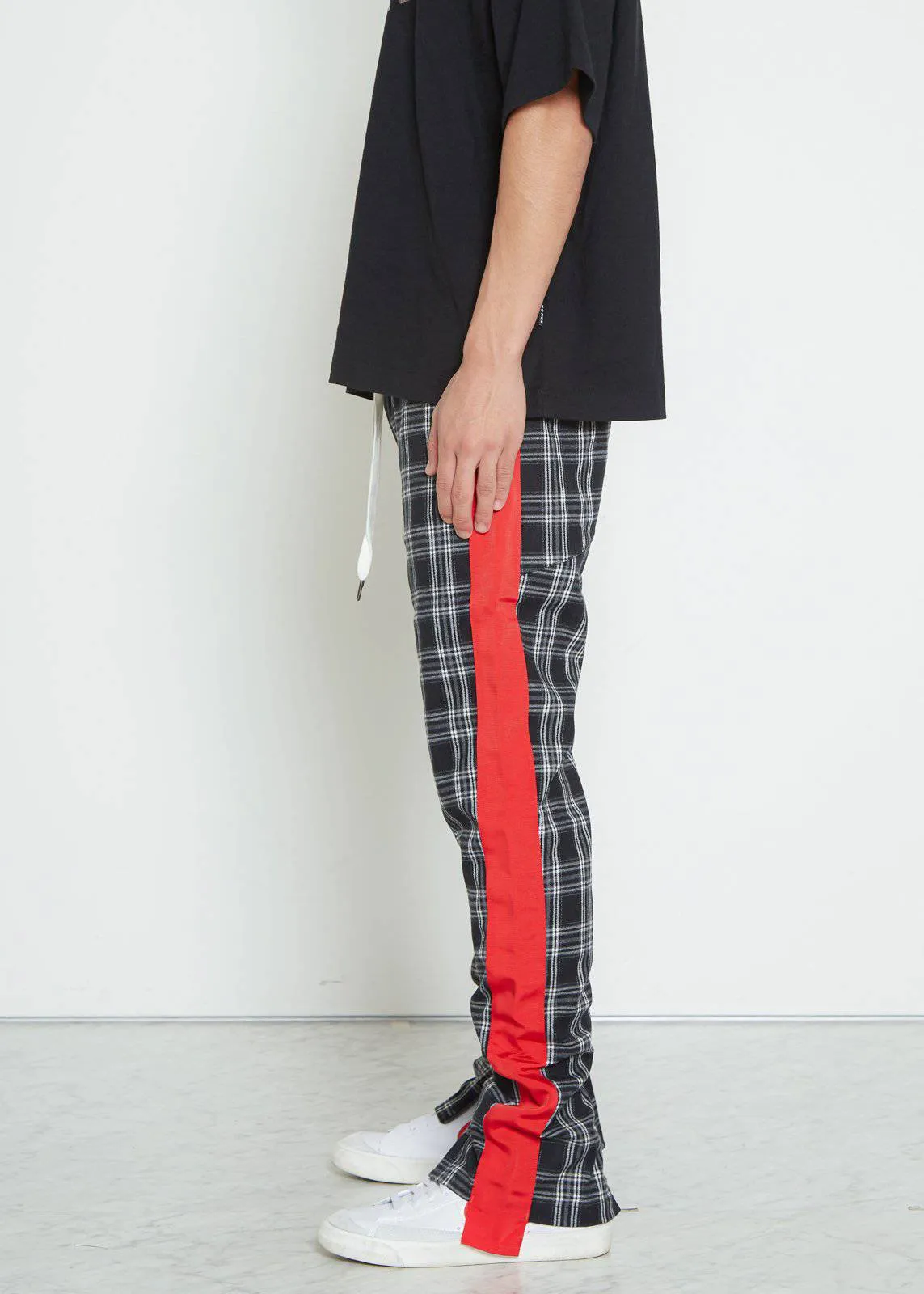 Konus Men's  Plaid Pants in Gray