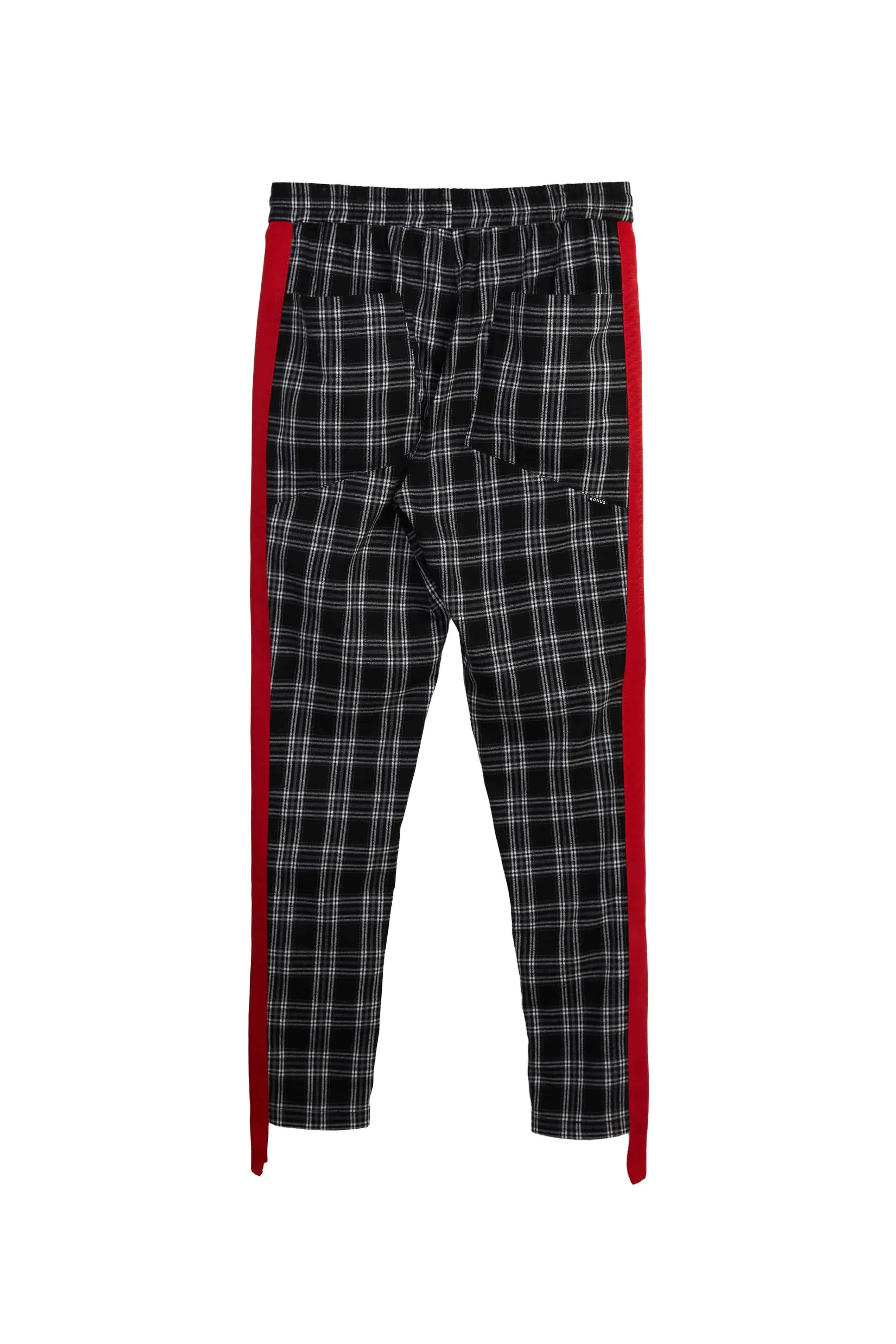 Konus Men's  Plaid Pants in Gray