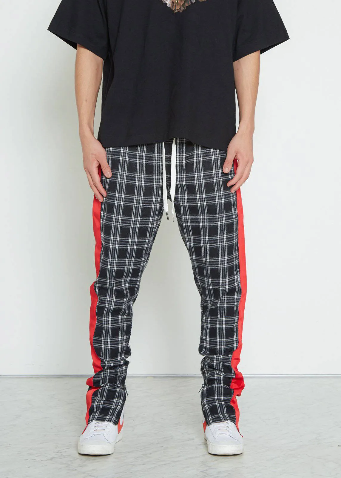 Konus Men's  Plaid Pants in Gray