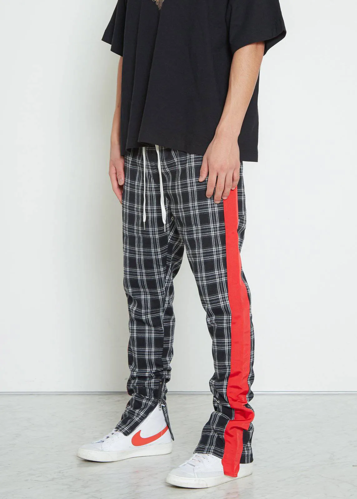 Konus Men's  Plaid Pants in Gray