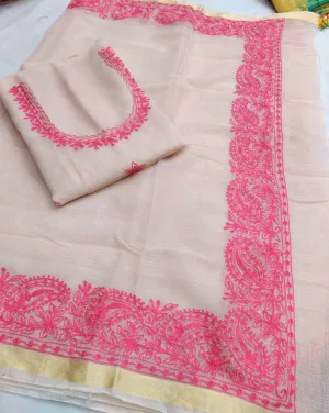 Kota Doriya Embridery Work Suit In Beige