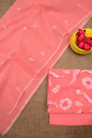 Kota Doriya Embroidery Work Suit In Pink