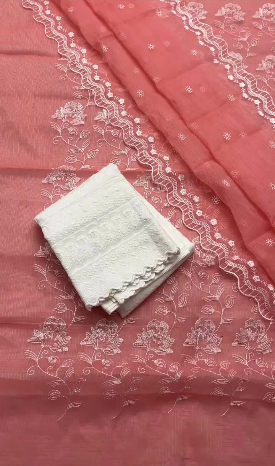 Kota Doriya Embroidery Work Suit In Pink