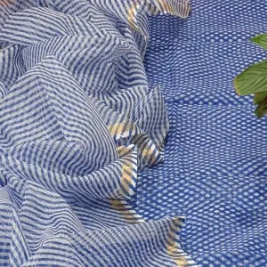 Kota Doriya Hand Leheriya Suit In Blue