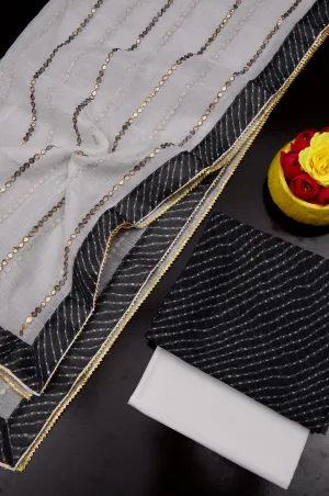Kota Doriya Semi Silk Gotta Patti Work Suit In Black