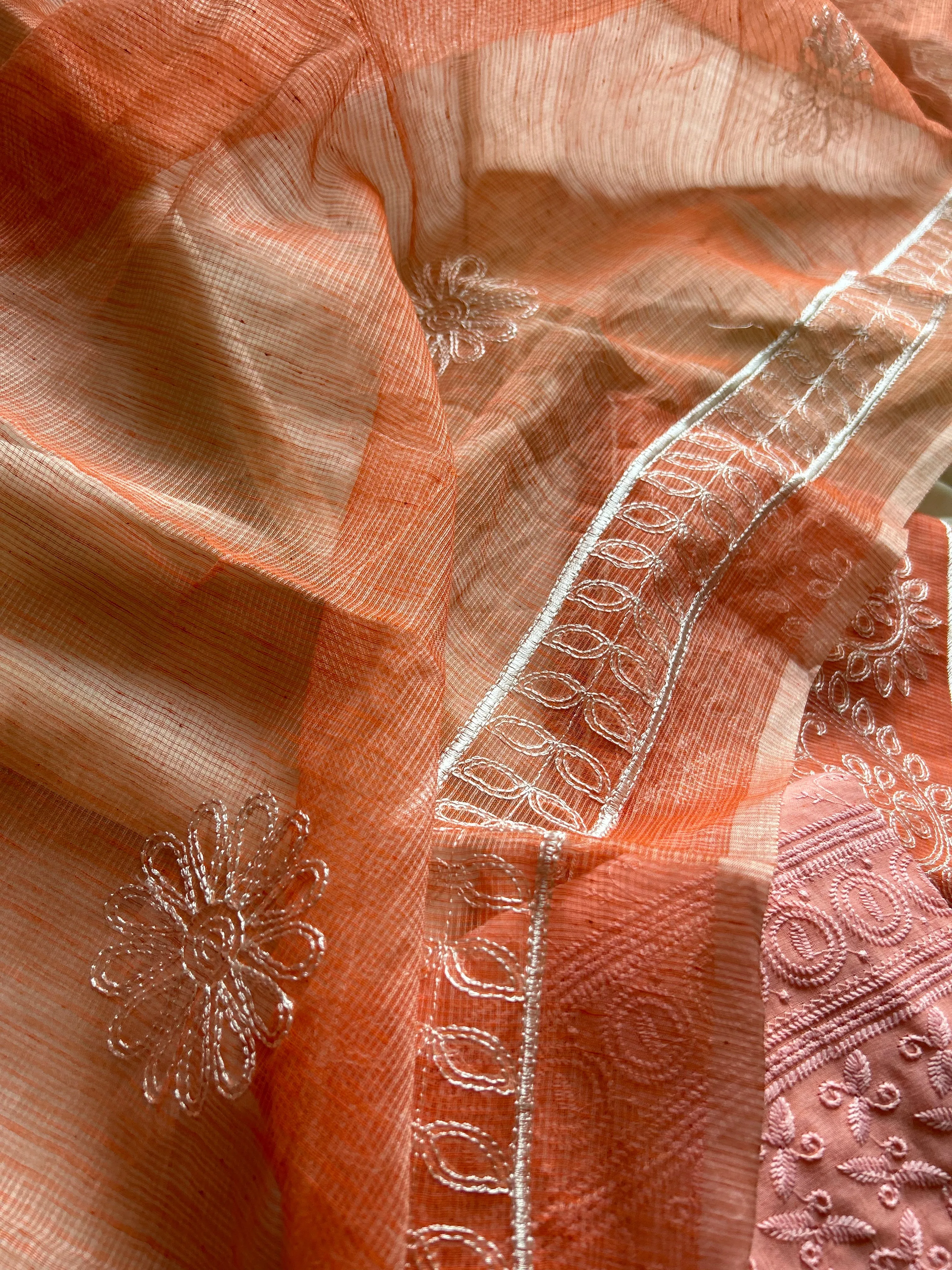 Kota Doriya Suit In Orange