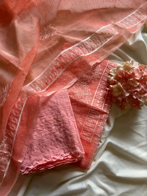 Kota Doriya Suit In Orange