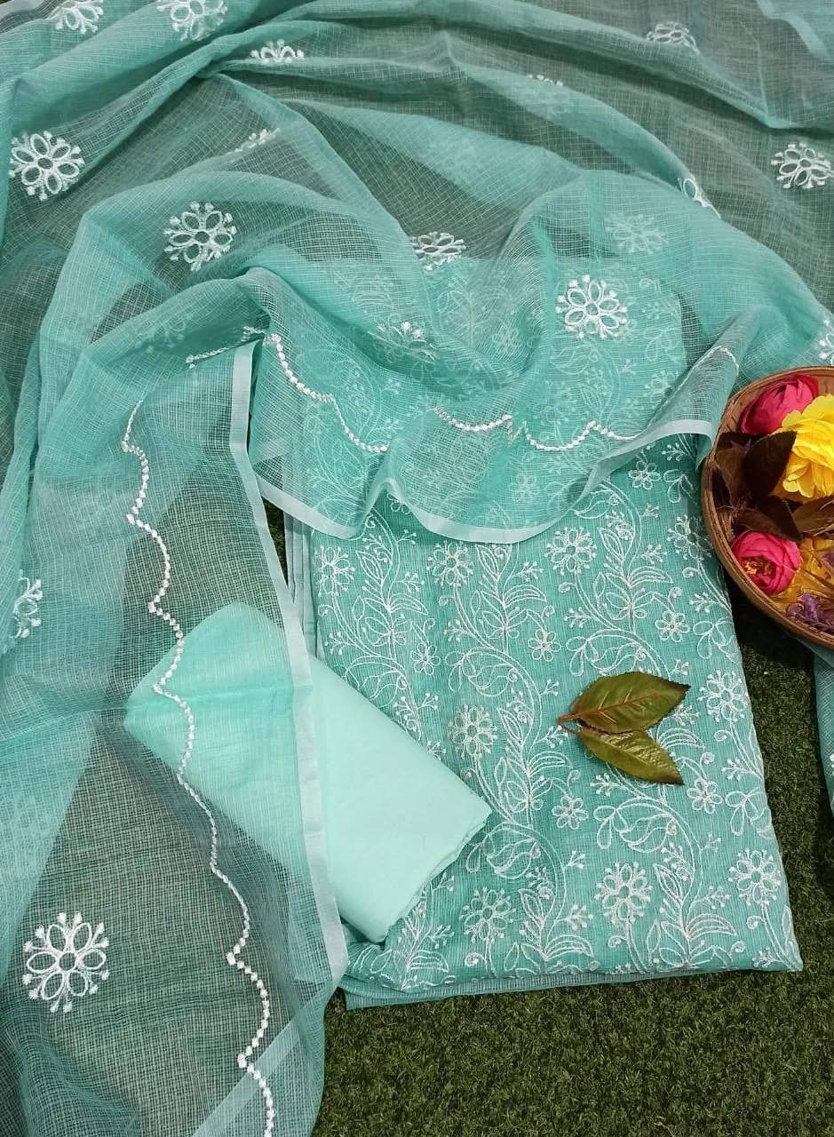 Kota Doriya Suit In Sea Green
