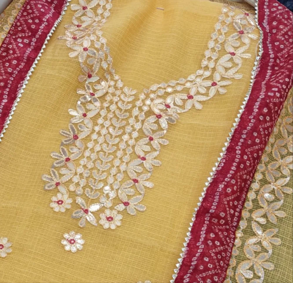 Kota Salwar Suit In Gota Work In Yellow