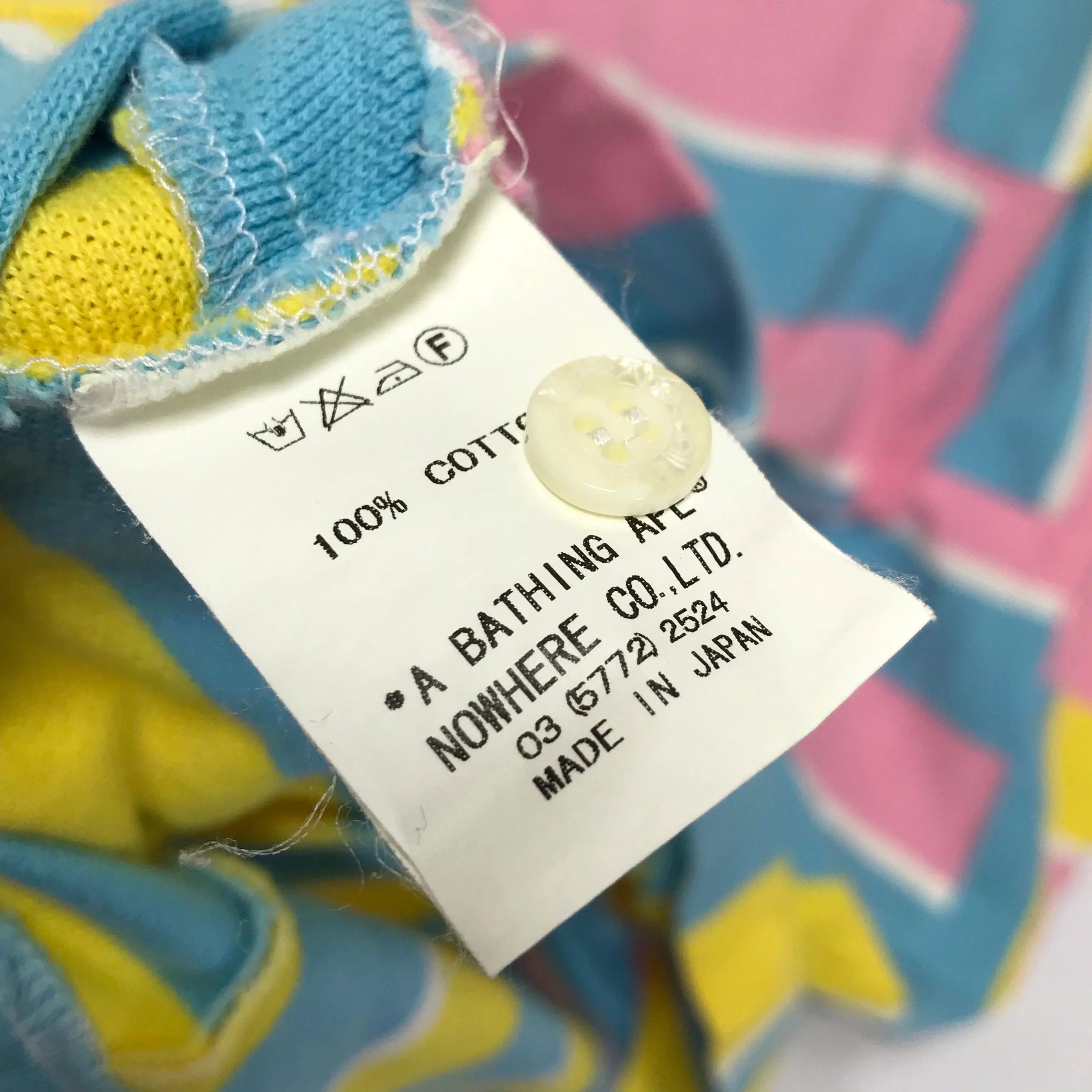 [L] A Bathing Ape Bape Bape Cotton Candy Patchwork Polo Shirt
