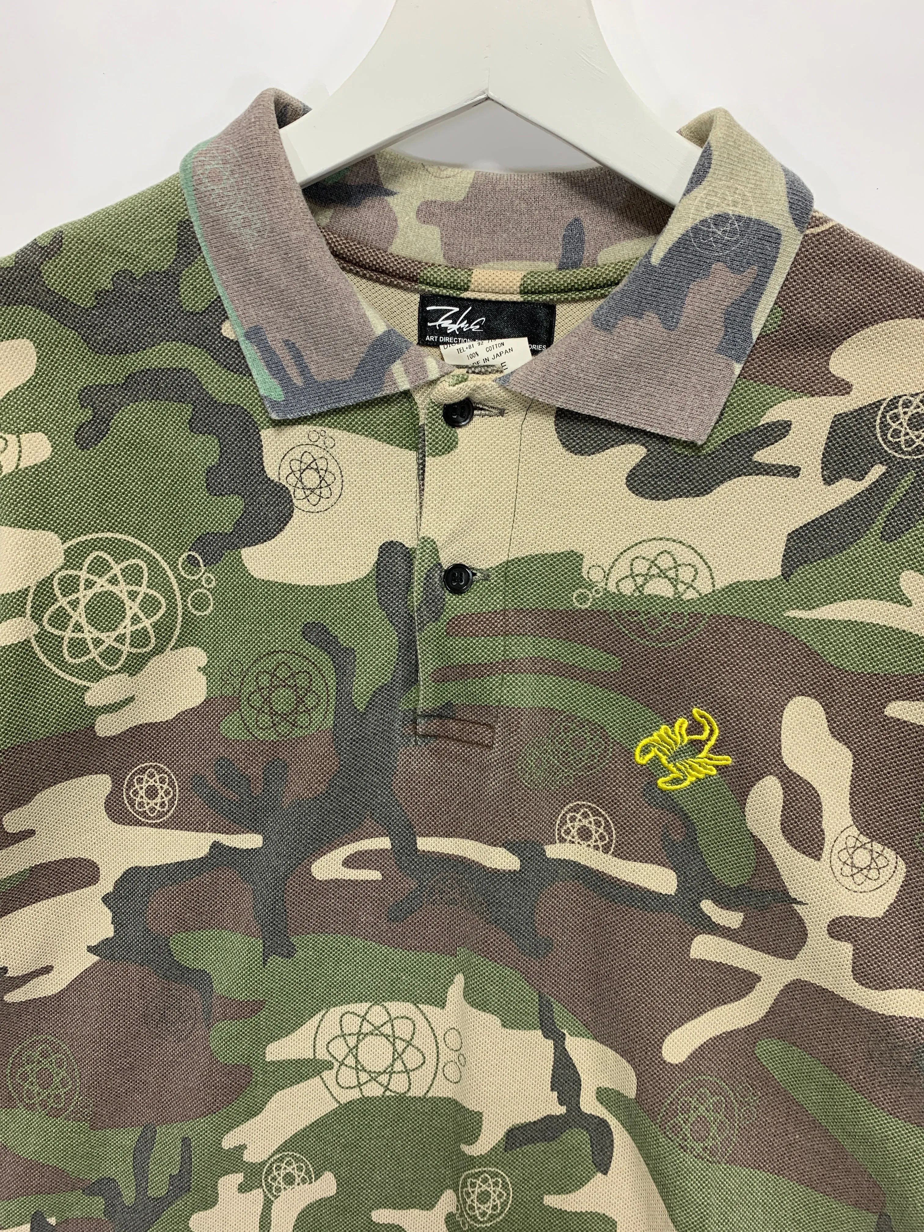[L] Futura Laboratories Atom Woodland Camo Polo Shirt