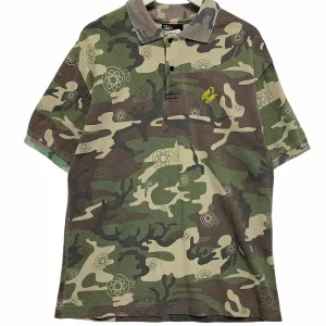 [L] Futura Laboratories Atom Woodland Camo Polo Shirt