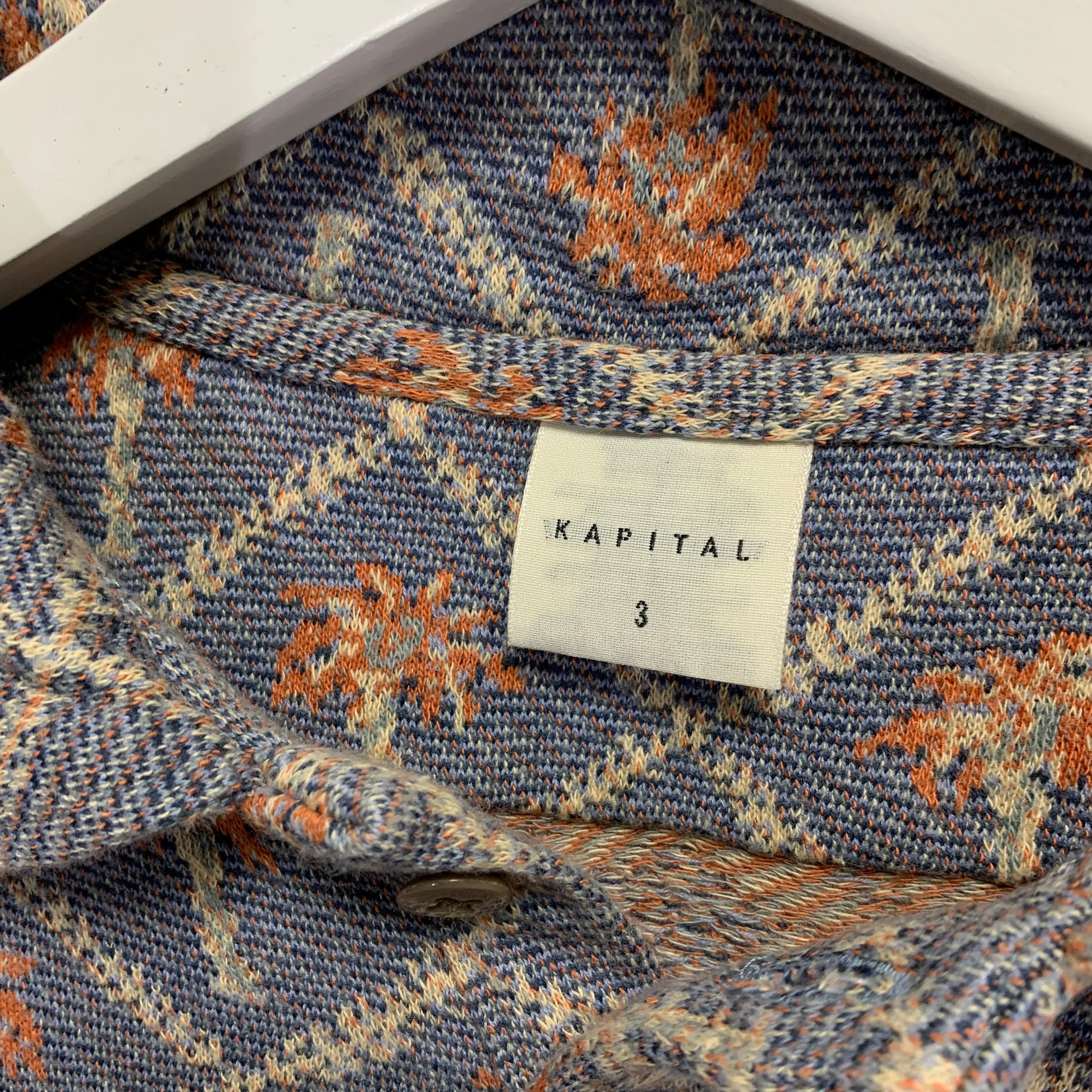[L] Kapital Woven Palm Tree Polo Shirt