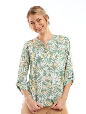 Ladies Burnout Henley Top