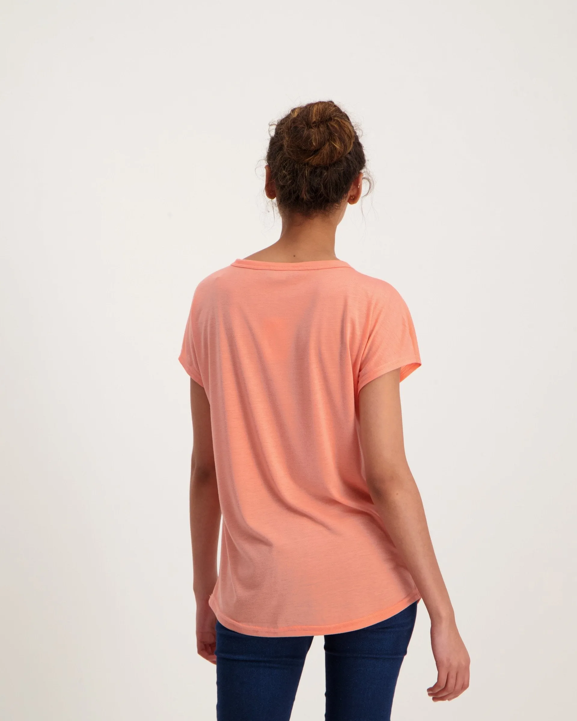 Ladies Henley Tee - Pink