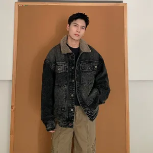Lambswool Collar Denim Jacket