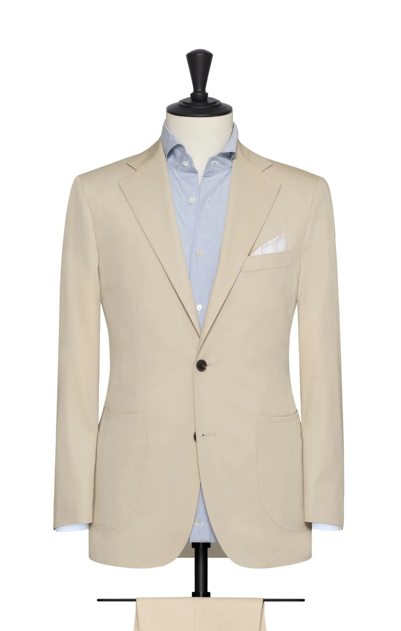 Larusmiani Cotton Stretch Fine Gabardine Light Sand