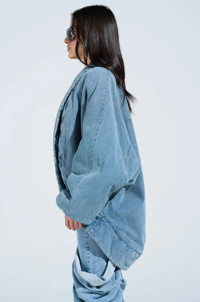 LAY UP AND CHILL DENIM COCOON COAT