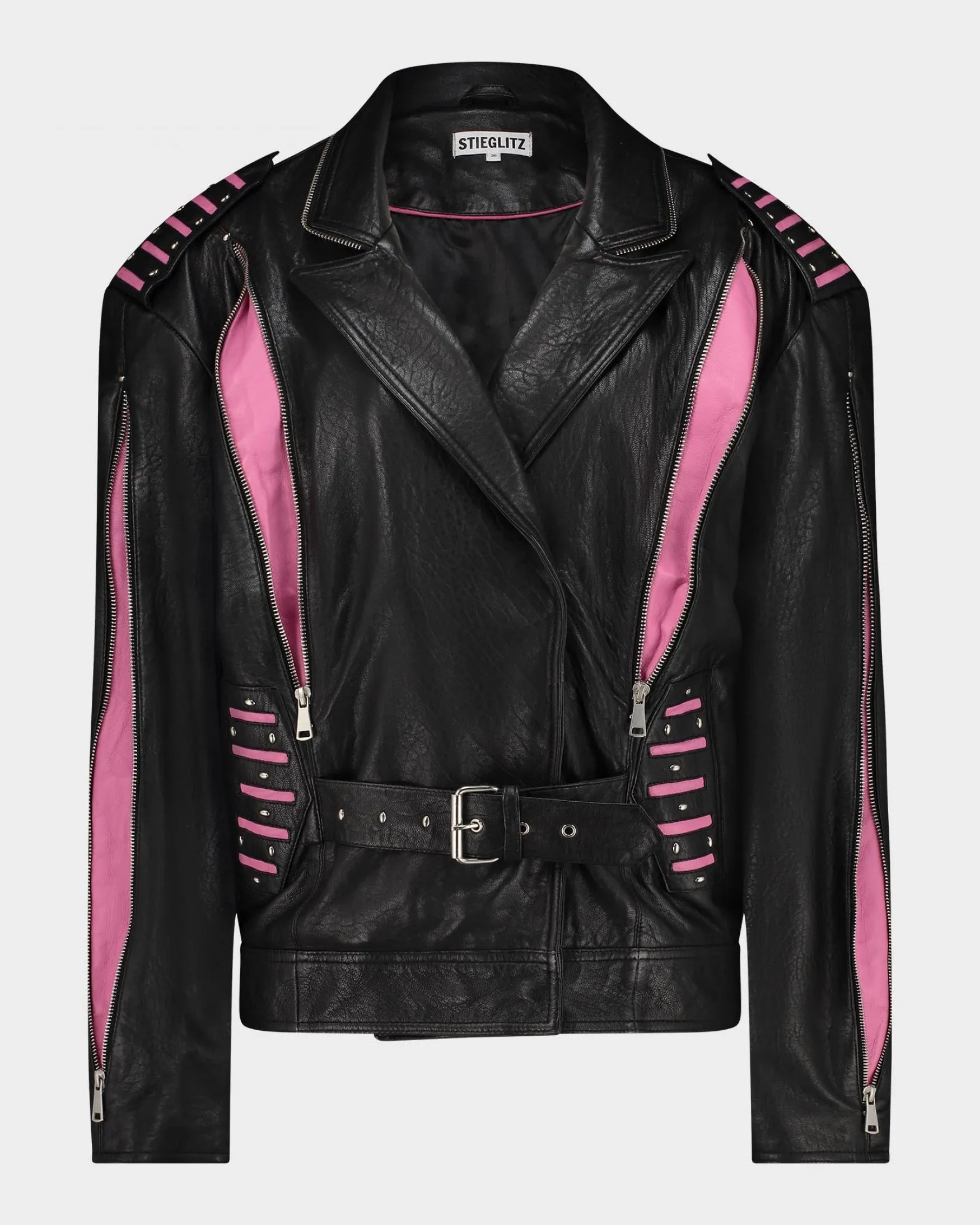Leather Lola Biker Jacket | Black