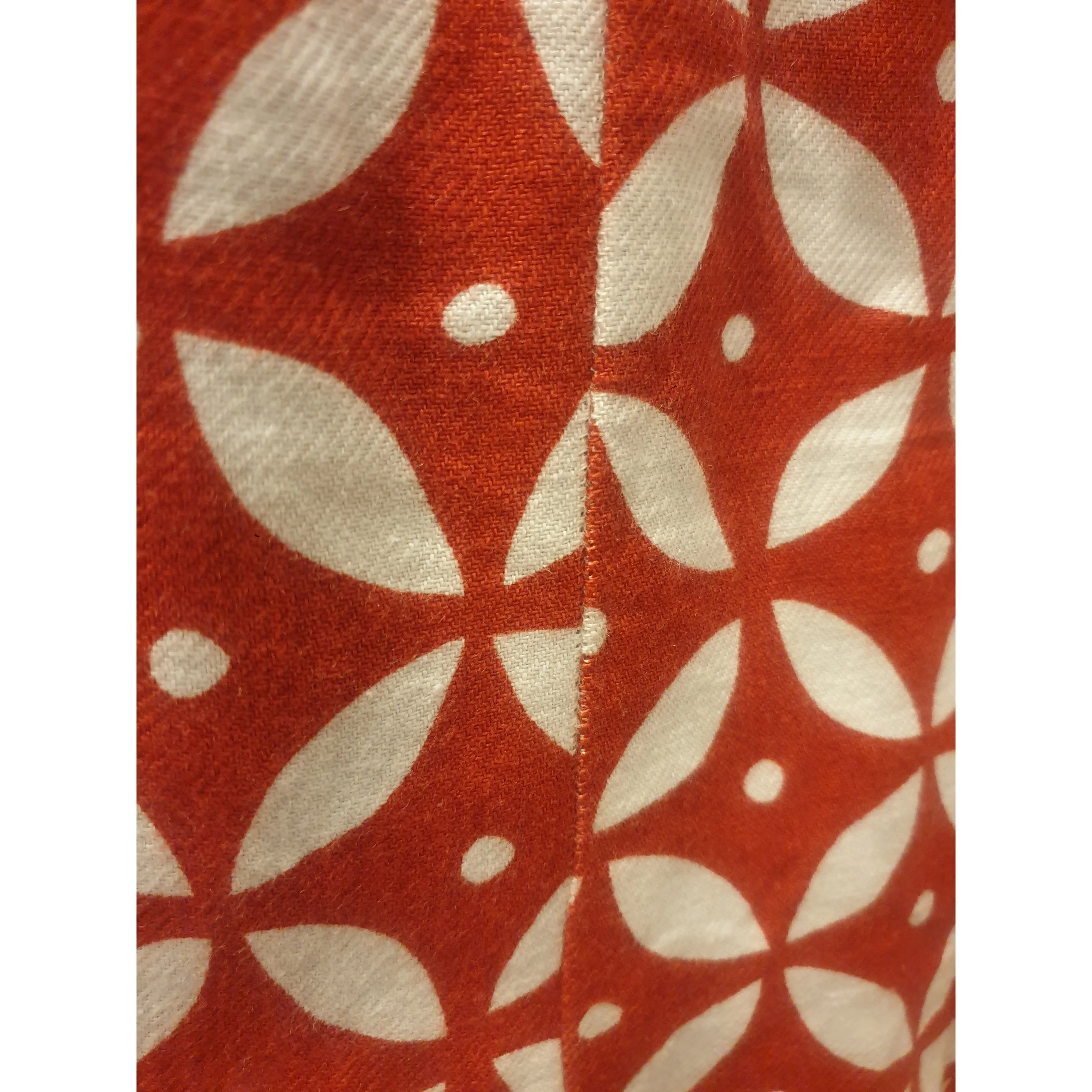 Lee Mathews preloved red 100% linen skirt with pretty white print size ) (best fits size 6-8)