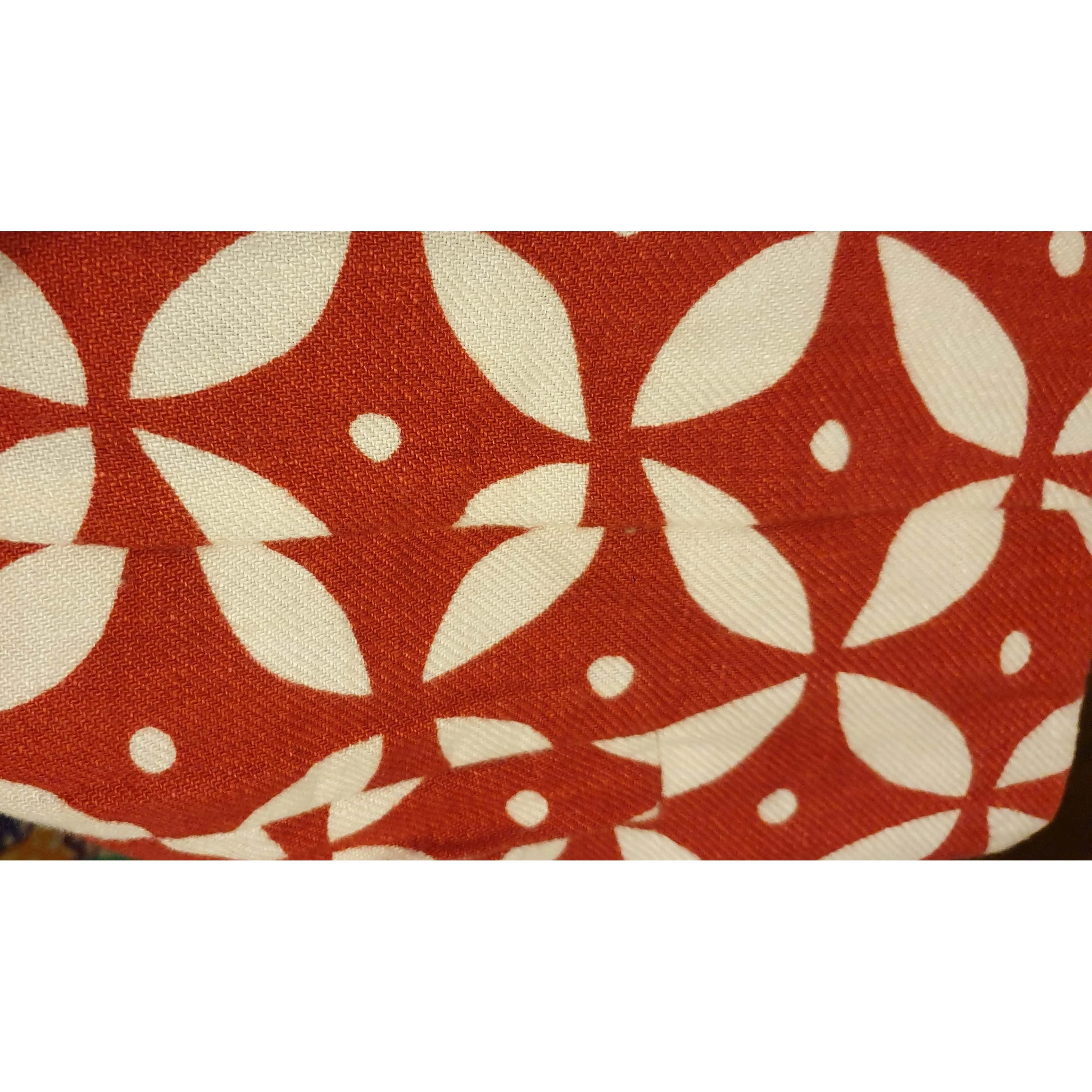 Lee Mathews preloved red 100% linen skirt with pretty white print size ) (best fits size 6-8)