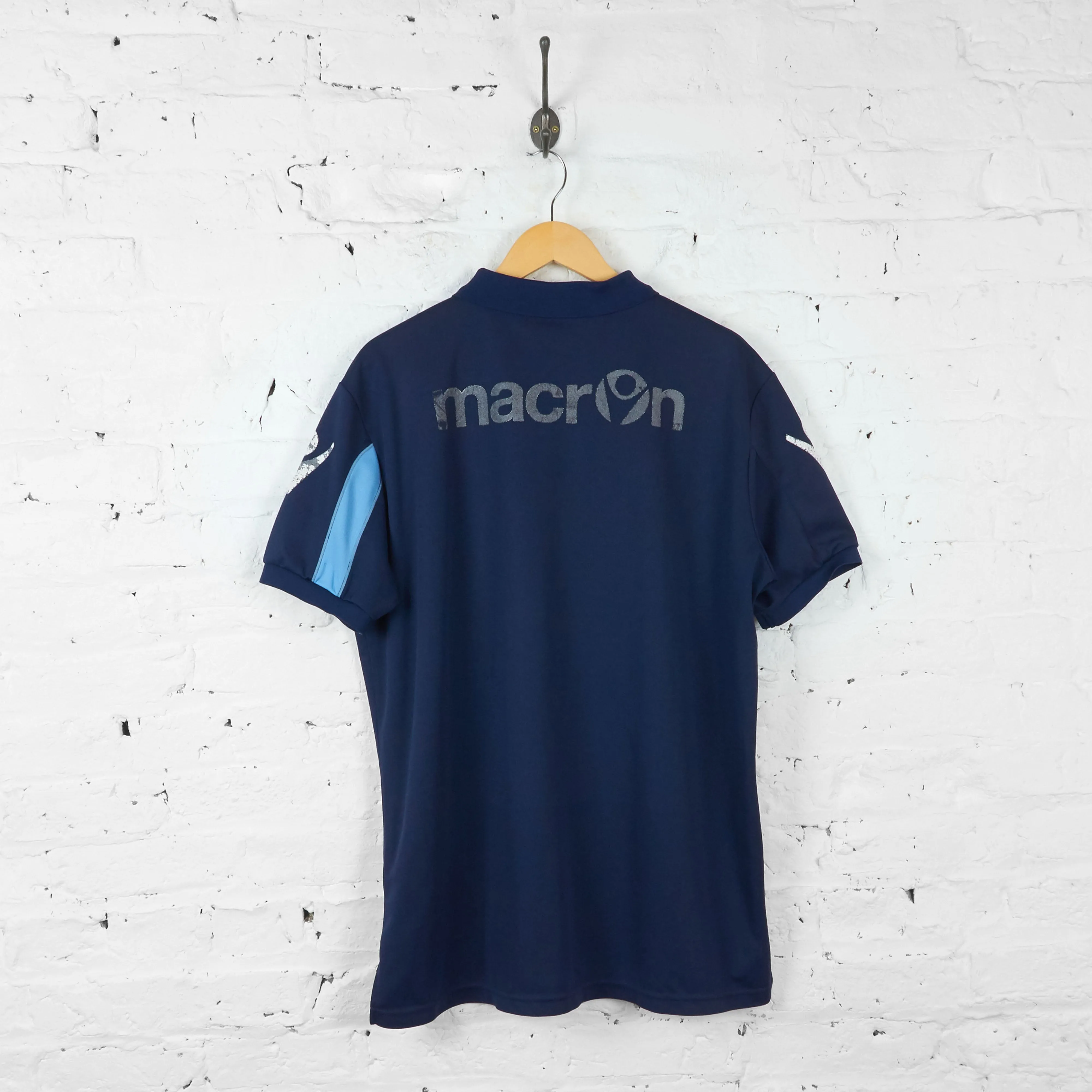 Leeds United Macron Polo Shirt - Blue - XL