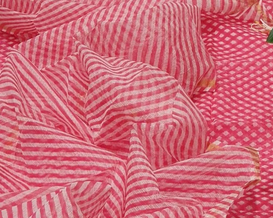 Leheriya  Dupatta Kota Doriya Suit In Pink