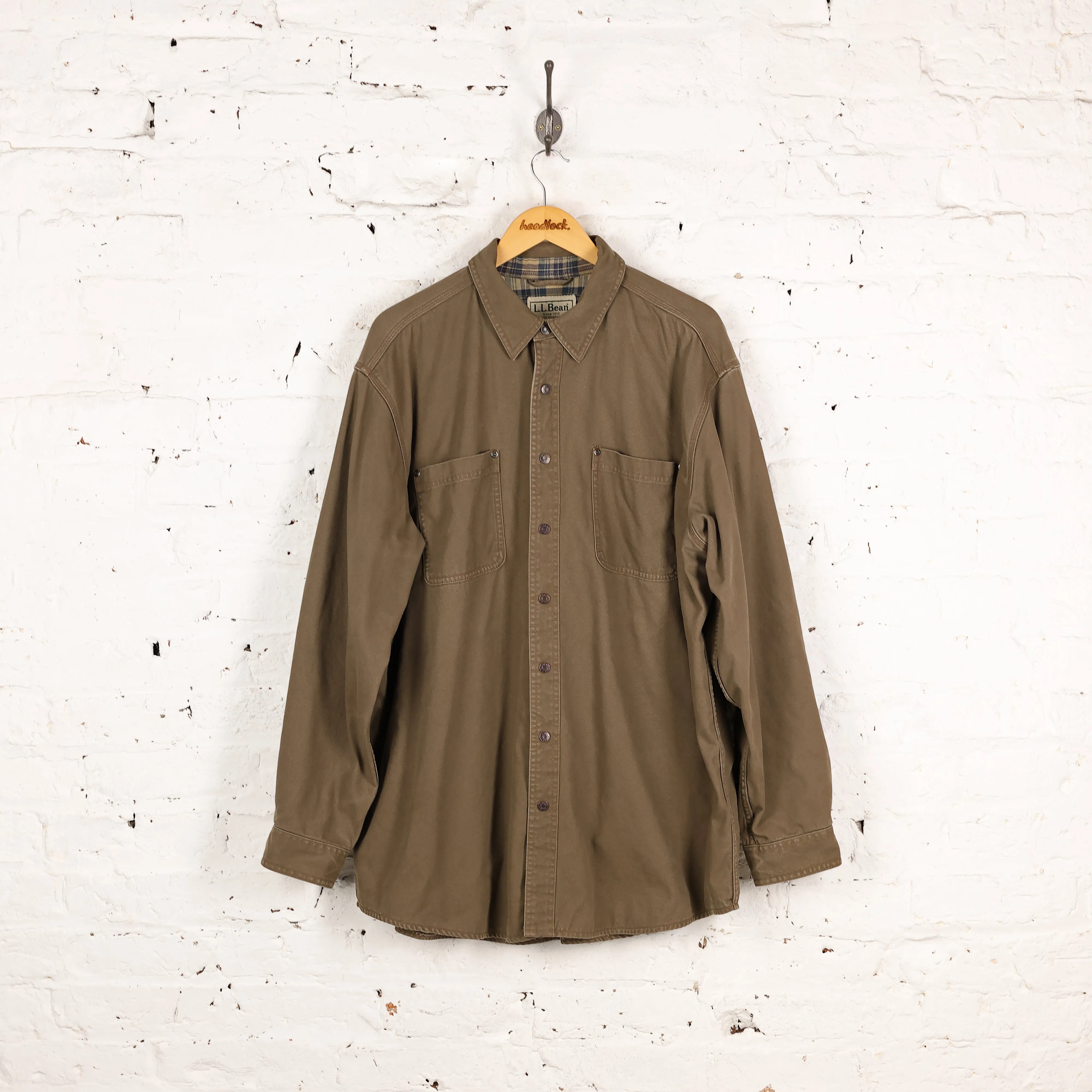 LL Bean Canvas Over Shirt Jacket - Brown - XL