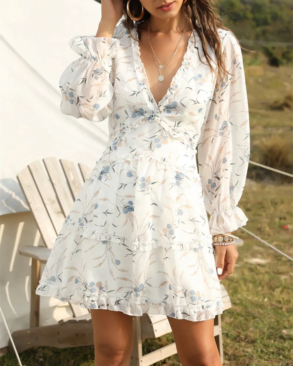 Lust or Love Floral Chiffon Dress - Lost