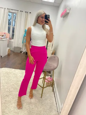 Macey Tapered Pants- Hyper Pink