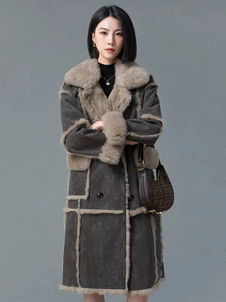 Maeve Faux Fur Shearling Patchwork Coats