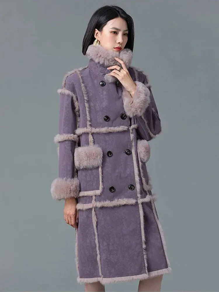 Maeve Faux Fur Shearling Patchwork Coats