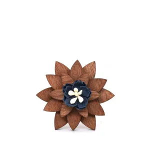 Mahoosive Wooden Flower Lapel Pin