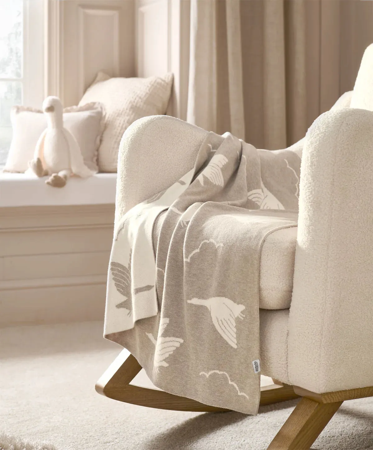 Mamas & Papas Knitted Blanket - Mocha - Welcome to the World Duckling