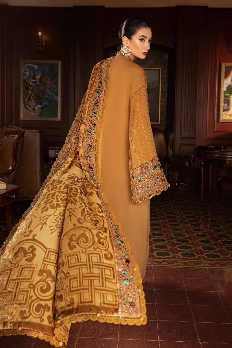 Maria. B 3 Piece Unstitched Embroidered Twill Linen Suit - DL-1207
