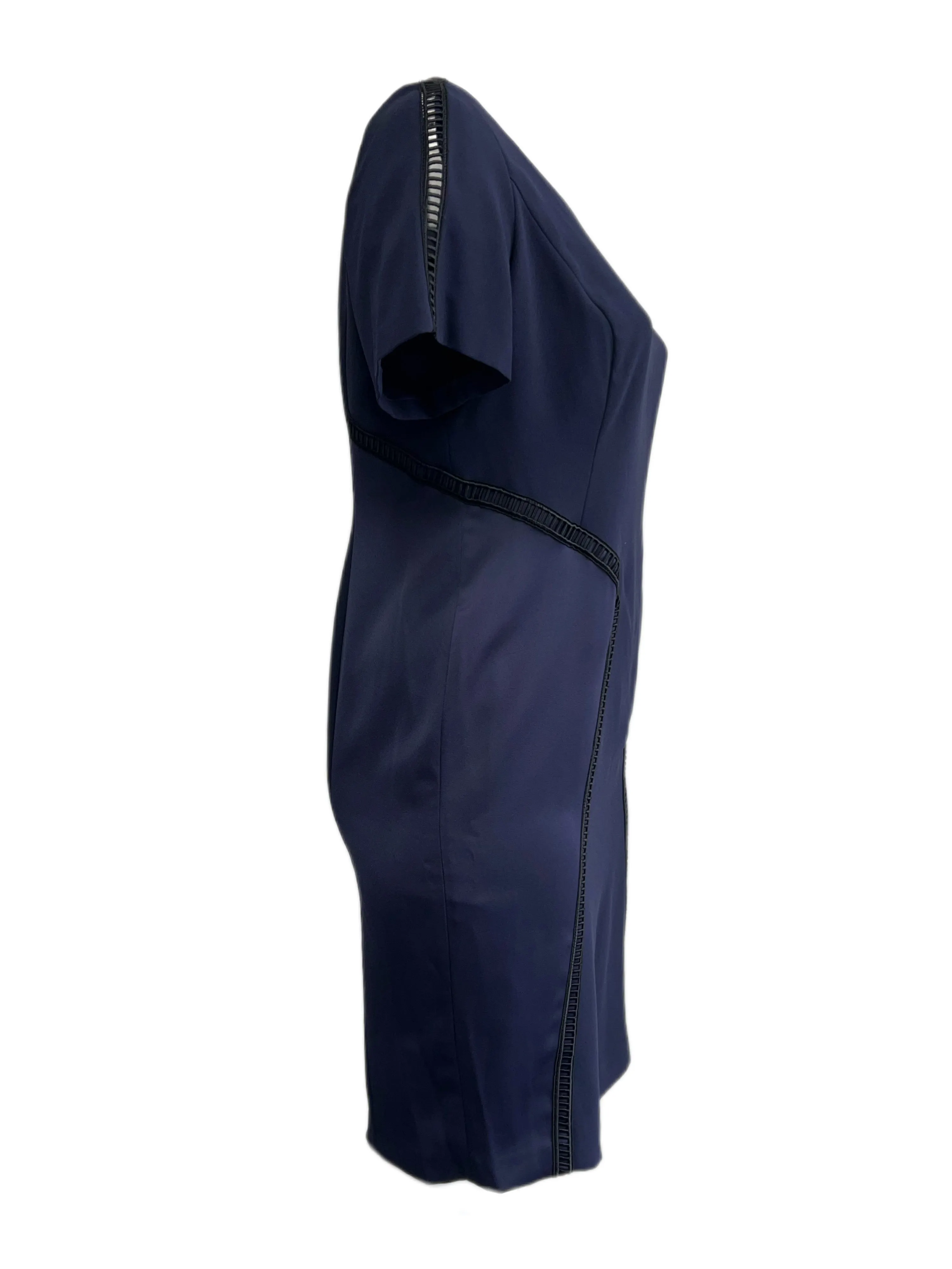 Marina Rinaldi Women's Navy Destino Short Sleeve Shift Dress NWT