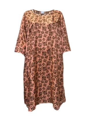 Marina Rinaldi Women's Peach Decorare Printed Viscose Shift Dress Size 22W/31