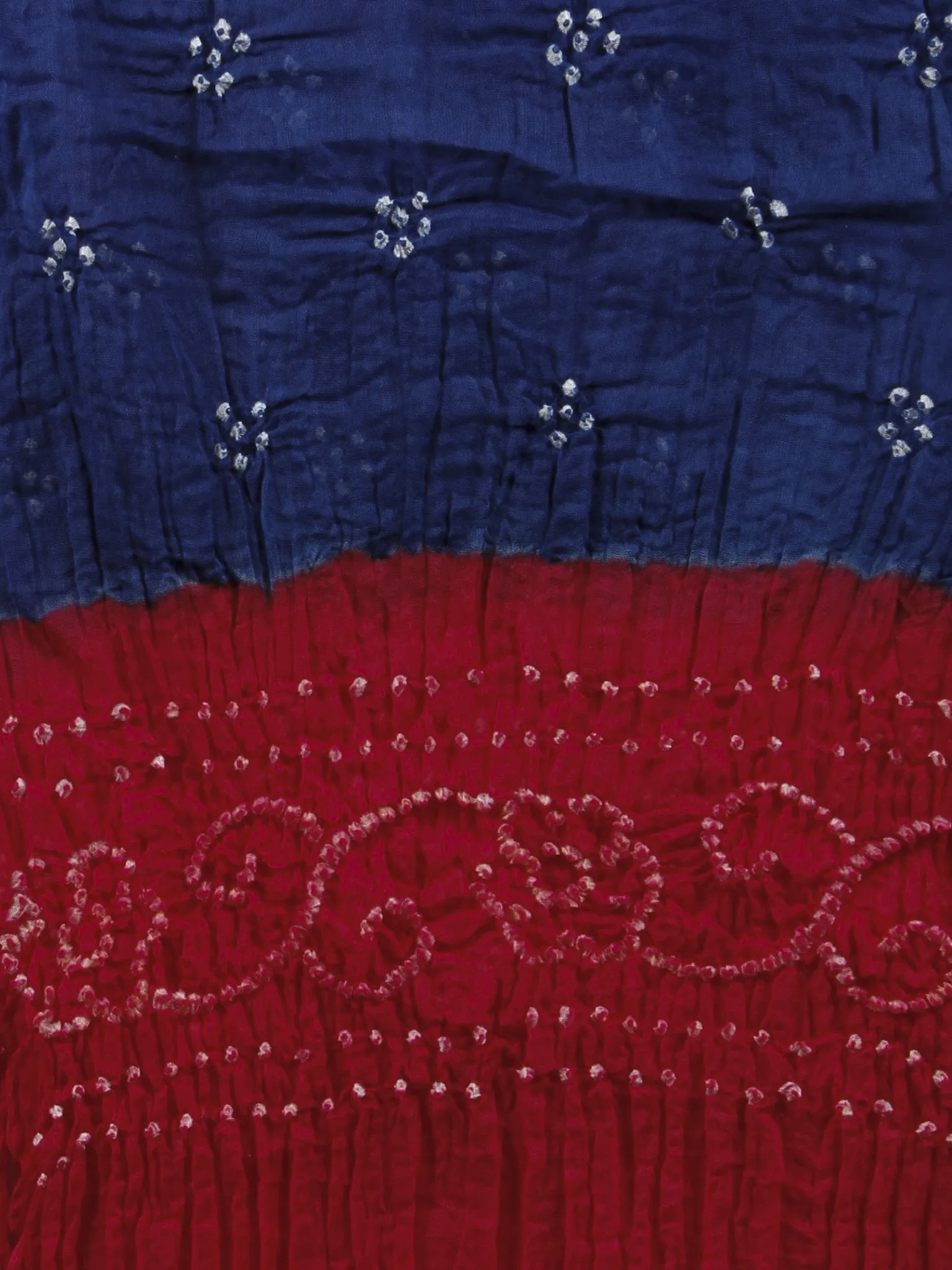 Maroon Blue Ivory Hand Tie & Dye Bandhej Suit Salwar Dupatta (Set of 3) With Hand Embroidery & Mirror Work - S16281241