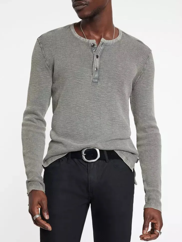 MEMPHIS WAFFLE HENLEY (HEATHER GREY) - JOHN VARVATOS