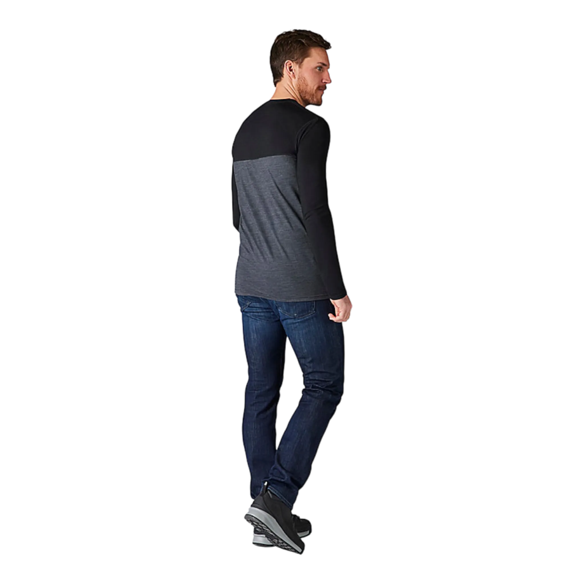 Men's Long Sleeve Colorblock Henley