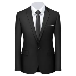 Men's Stylish Slim Fit Daily Blazer Solid Casual Formal Wedding Party Sport Coat One Button Lapel Business Jacket (Black 1,XX-Large)