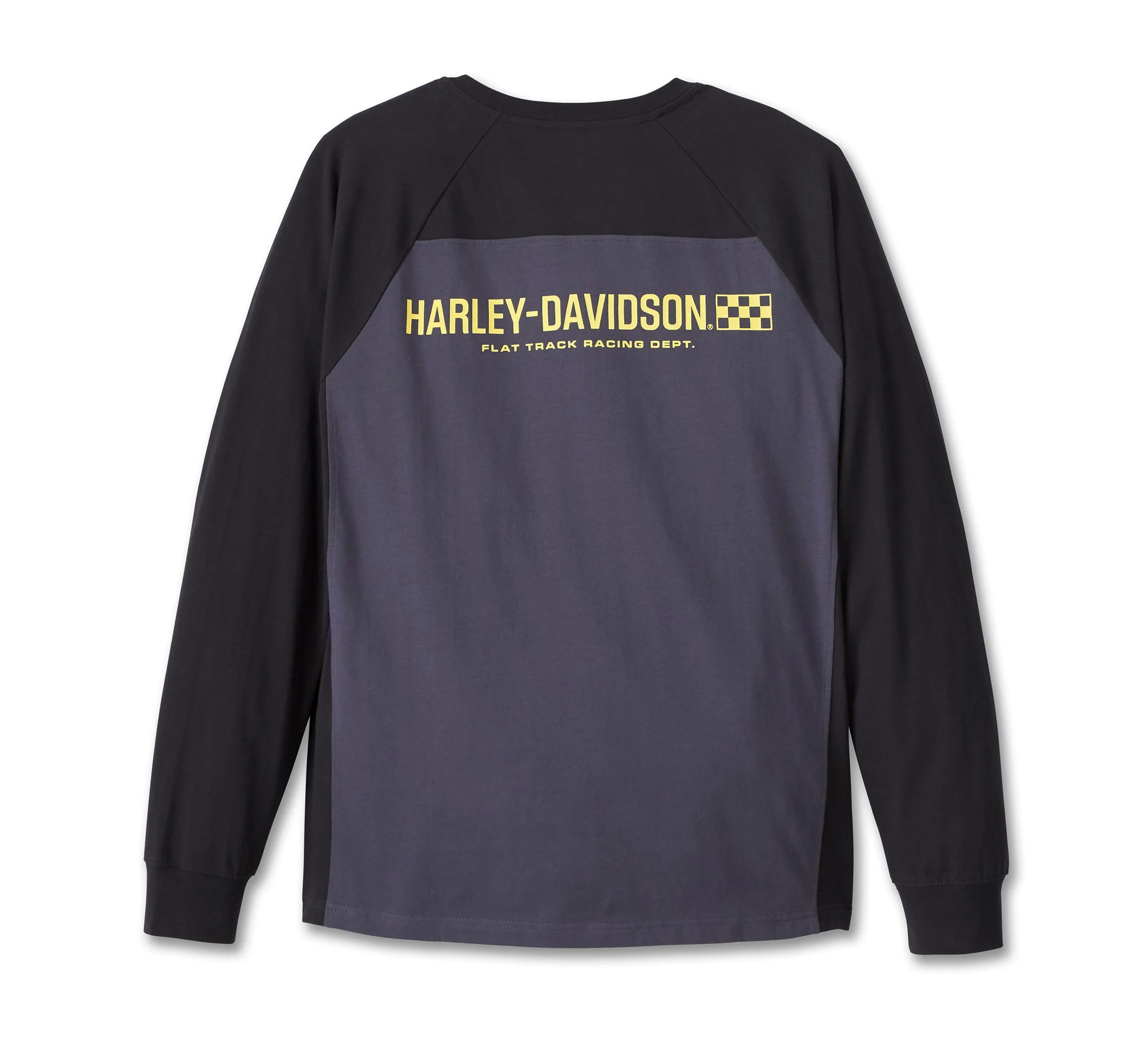 Men's Trophy Bar & Shield Long Sleeve Henley - Colorblocked - Harley Black