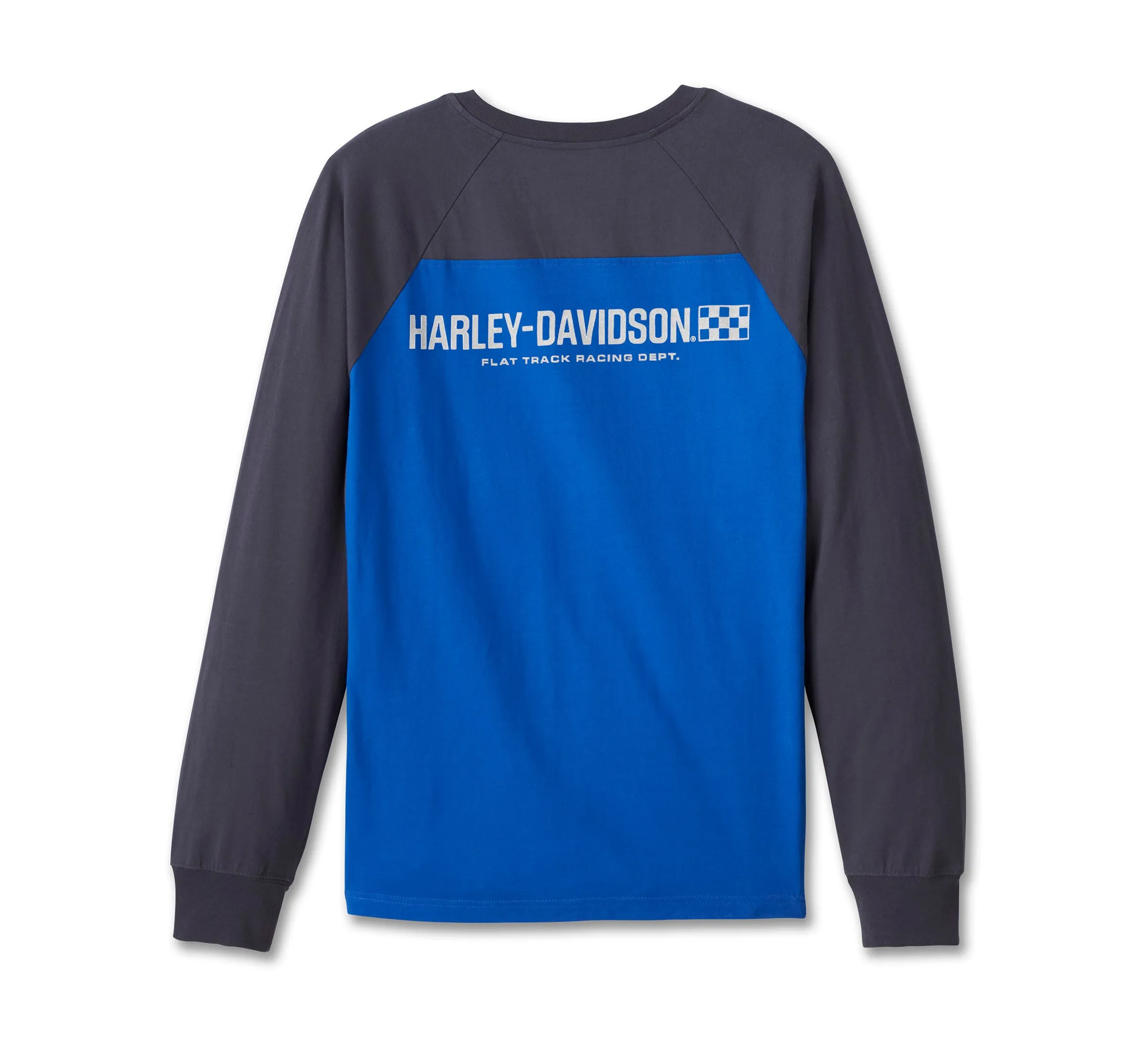 Men's Trophy Bar & Shield Long Sleeve Henley - Colorblocked - Ombre Blue