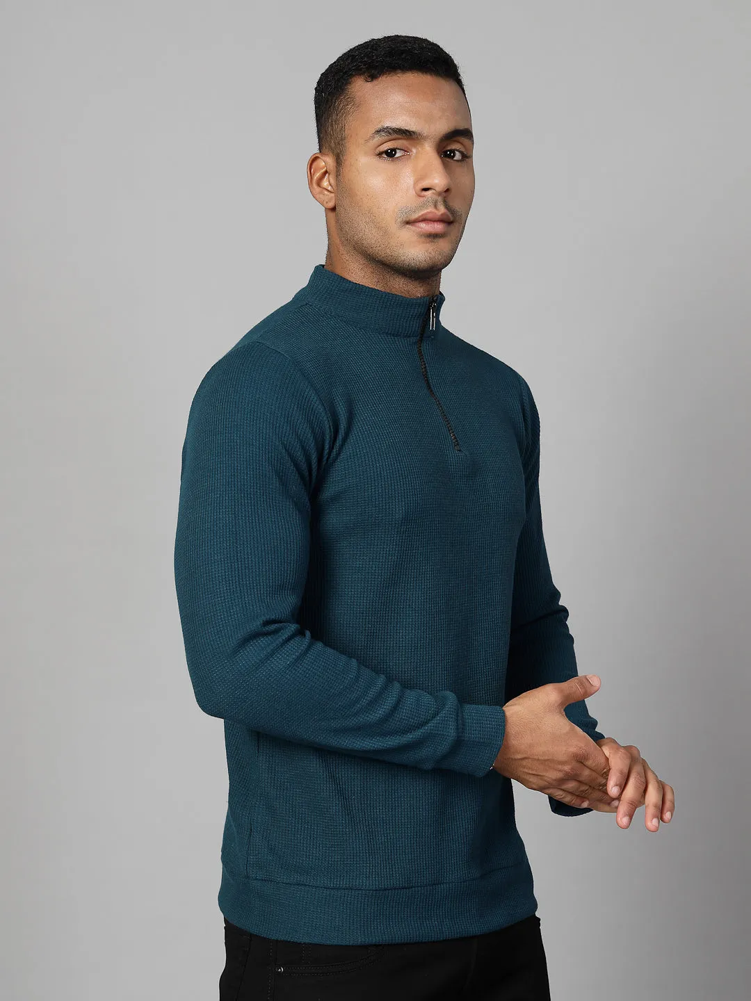 Men’s Zippered Cotton Henley T-shirt