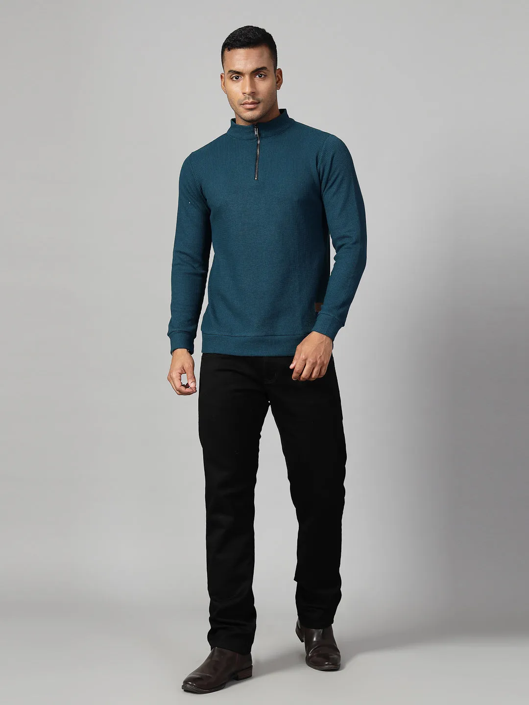 Men’s Zippered Cotton Henley T-shirt