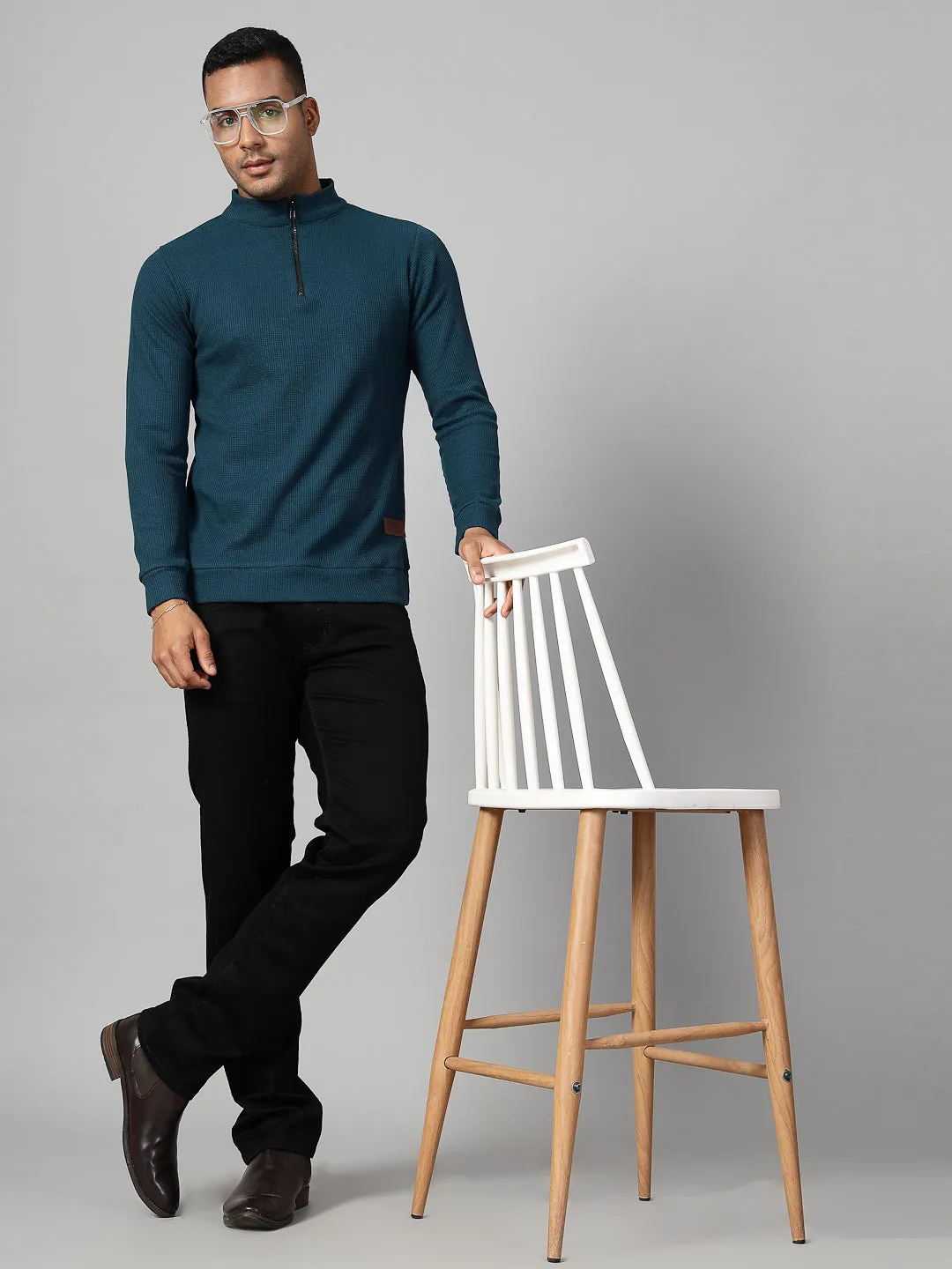 Men’s Zippered Cotton Henley T-shirt